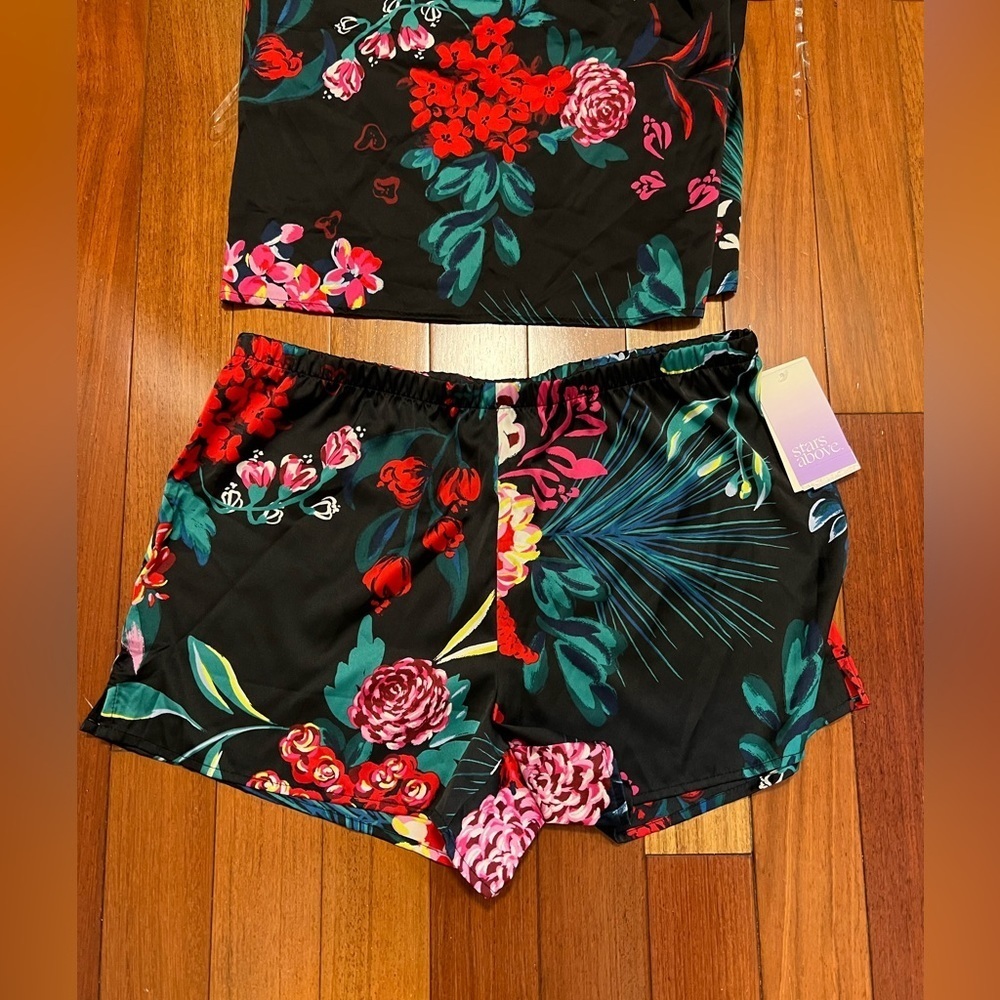 Stars Above Women's Floral Print Satin Pajama Cami za. - Picture 8 of 14